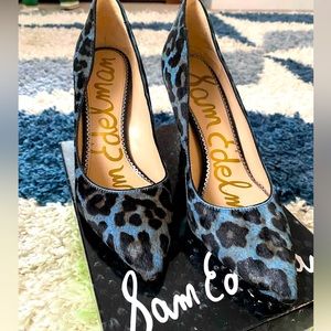 Sam Edelman fur leopard print heels- Size 7